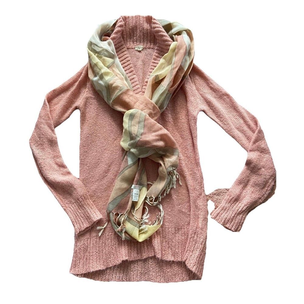 Mohair jcrew knit Sweater matching wool blend‎ scarf xs Cottagecore gilmorecore